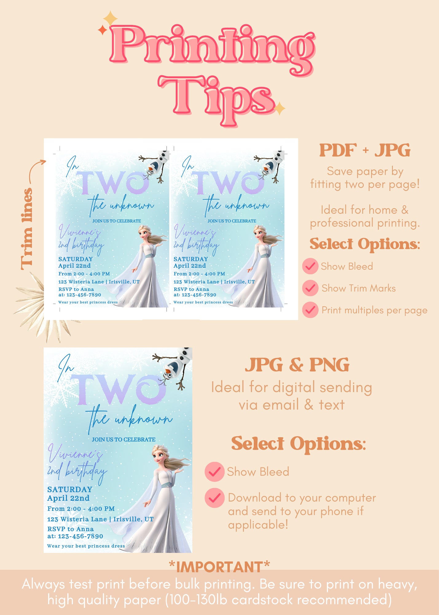 Frozen Inspired Birthday Invitation | In Two the Unknown Invitation | Elsa Birthday Invitation | Princess 2nd Birthday Invite