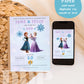 Frozen Inspired Birthday Invitation | Anna Elsa Joint Birthday Invitation | Minimal Disney Frozen Birthday | Girls Princess Sisters Party Invite
