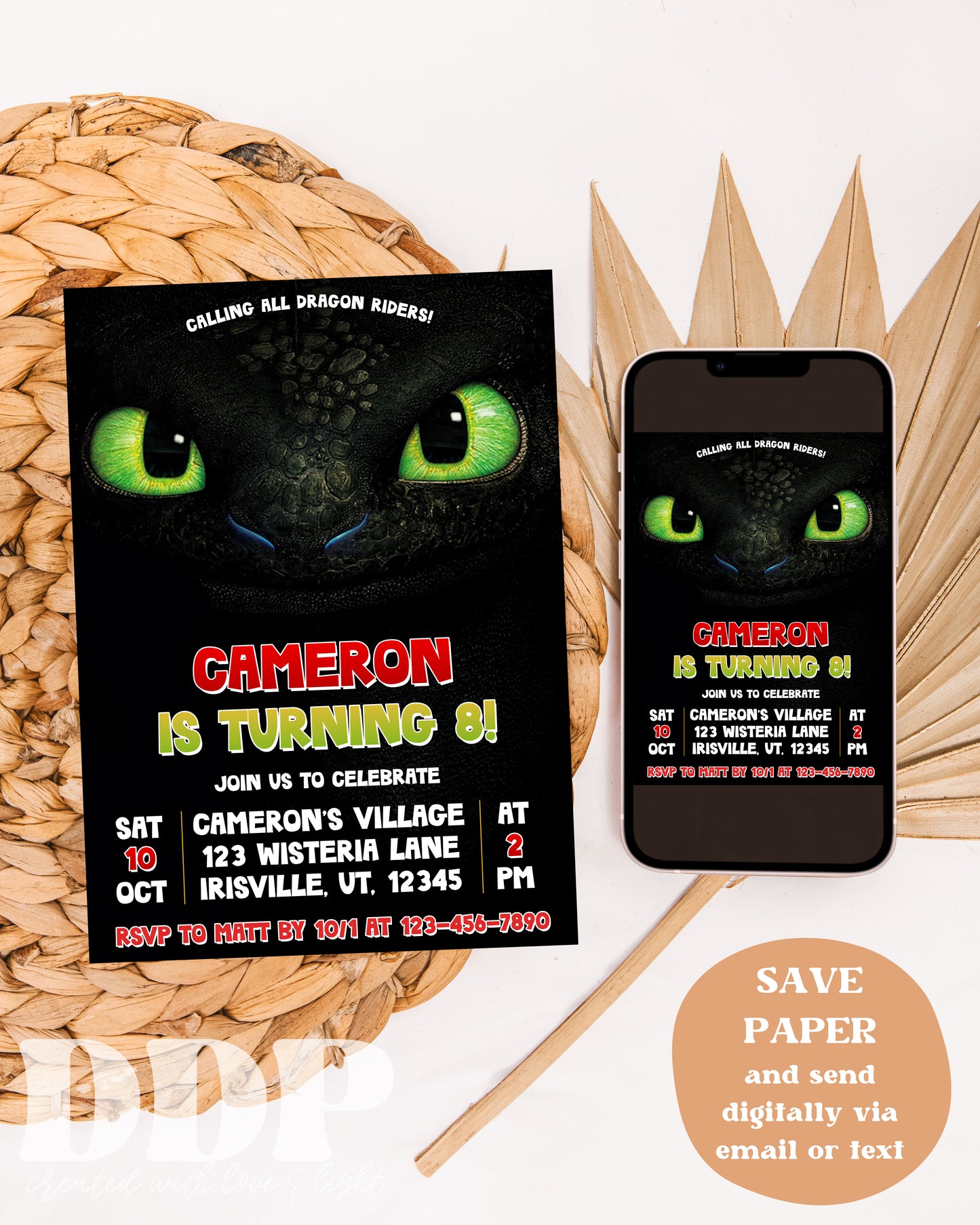 Toothless Invitation | How to Train Your Dragon Birthday Invitation