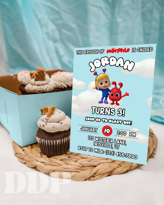 Morphle Birthday Party Invitation | Magic Pet Inspired Party Invite | Morphle & Mila Theme Party