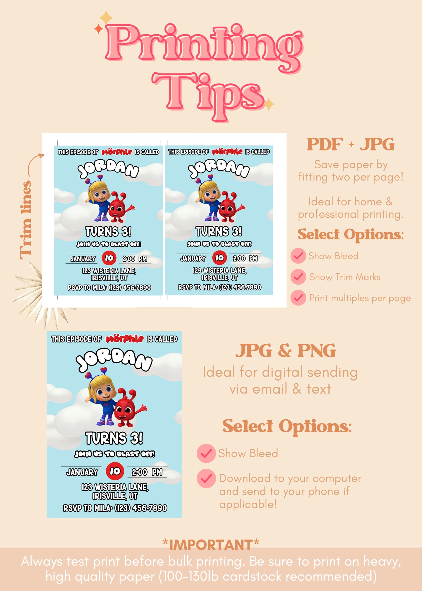 Morphle Birthday Party Invitation | Magic Pet Inspired Party Invite | Morphle & Mila Theme Party
