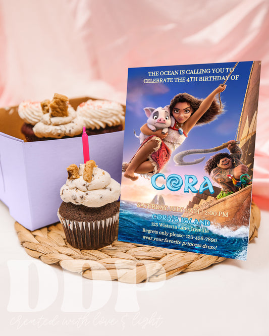Moana Birthday Invitation | Moana ANY AGE Birthday Invite | Island Princess Themed Birthday
