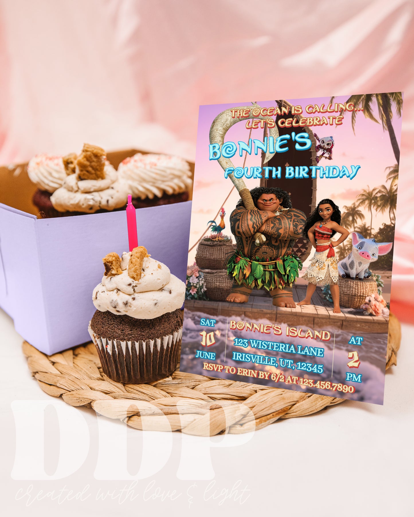 Moana Birthday Invitation | Moana ANY AGE Birthday Invite | Island Princess Themed Birthday