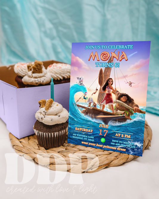 Moana Birthday Invitation | Moana ANY AGE Birthday Invite | Island Princess Themed Birthday