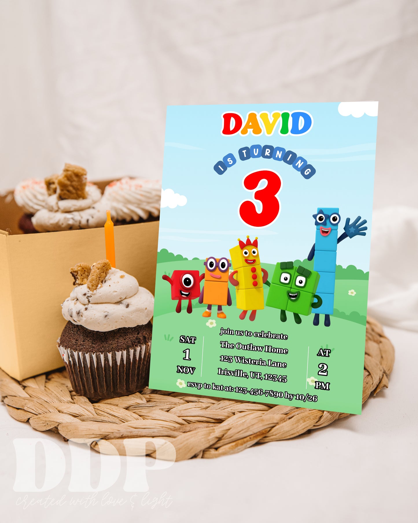 Number Blocks Birthday Invitation | Numberland ANY AGE Birthday Invite | Numberblocks Party Theme
