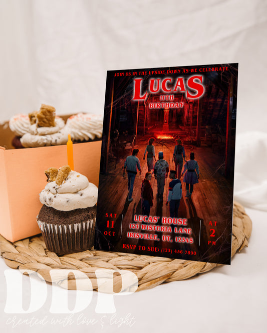 Stranger Things Birthday Party Invitation | Upside Down Party Invite | Eleven Editable Invite Template