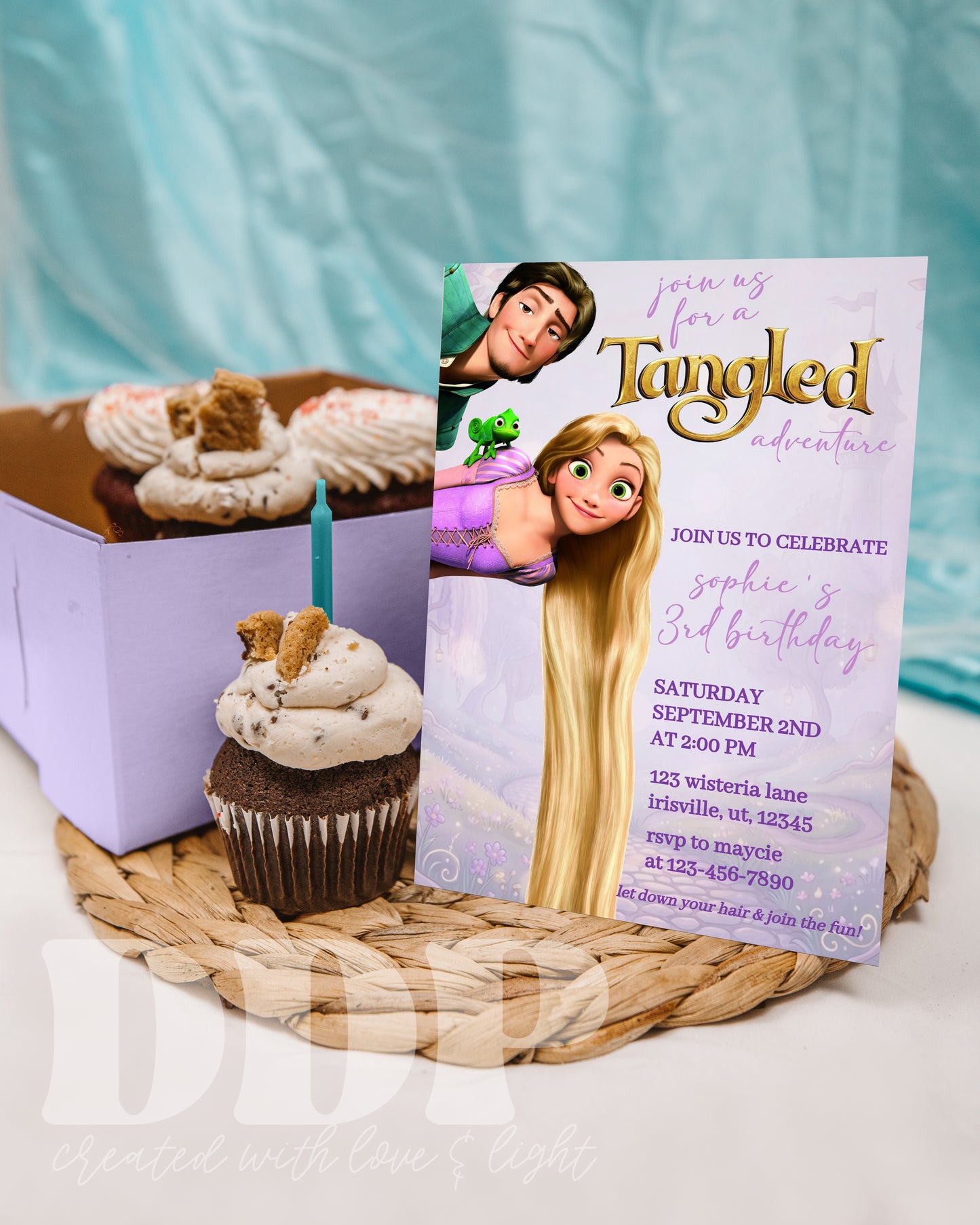 Tangled Birthday Invitation | Rapunzel Birthday Invite | Tangled Themed Birthday