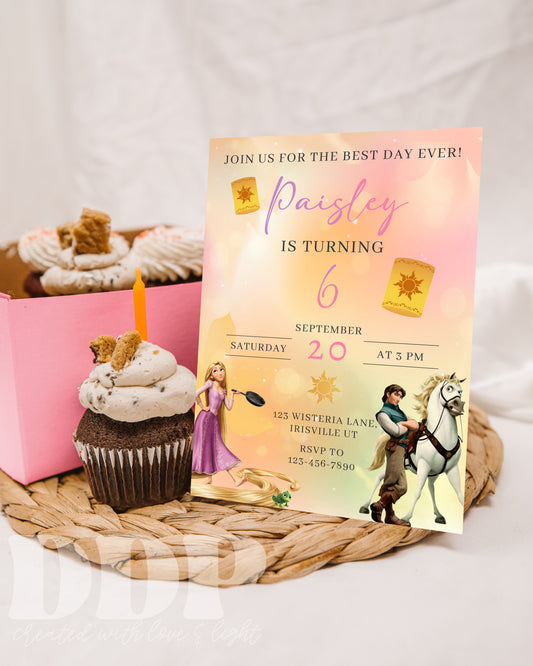 Tangled Best Day Ever Birthday Invitation | Rapunzel Birthday Invite | Tangled Themed Birthday