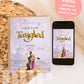 Tangled Rapunzel Birthday Invitation | Rapunzel 4th Birthday | Four Ever Tangled Princess Birthday Invite