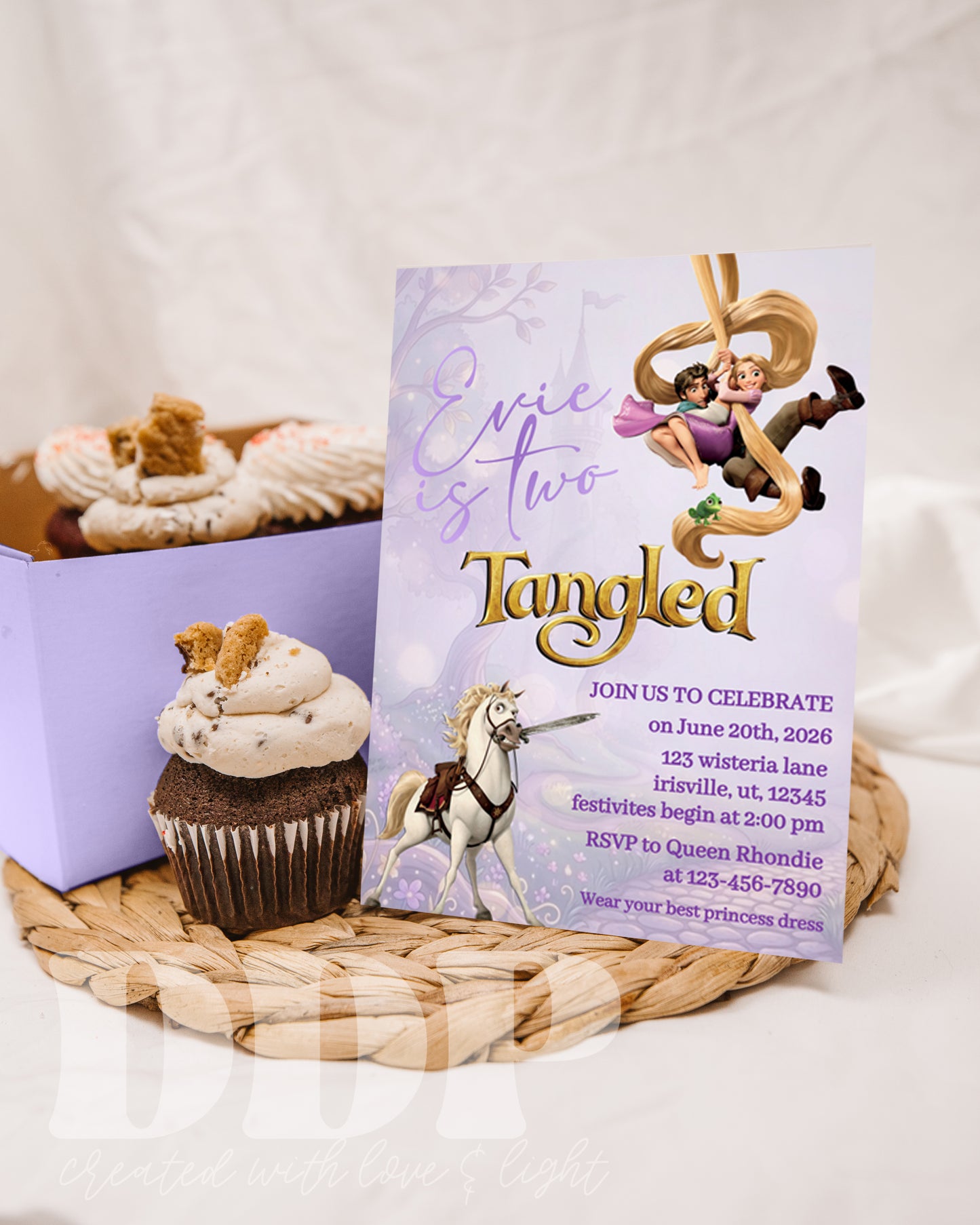 Tangled Rapunzel Birthday Invitation | Rapunzel 2nd Birthday | Two Tangled Princess Birthday Invite