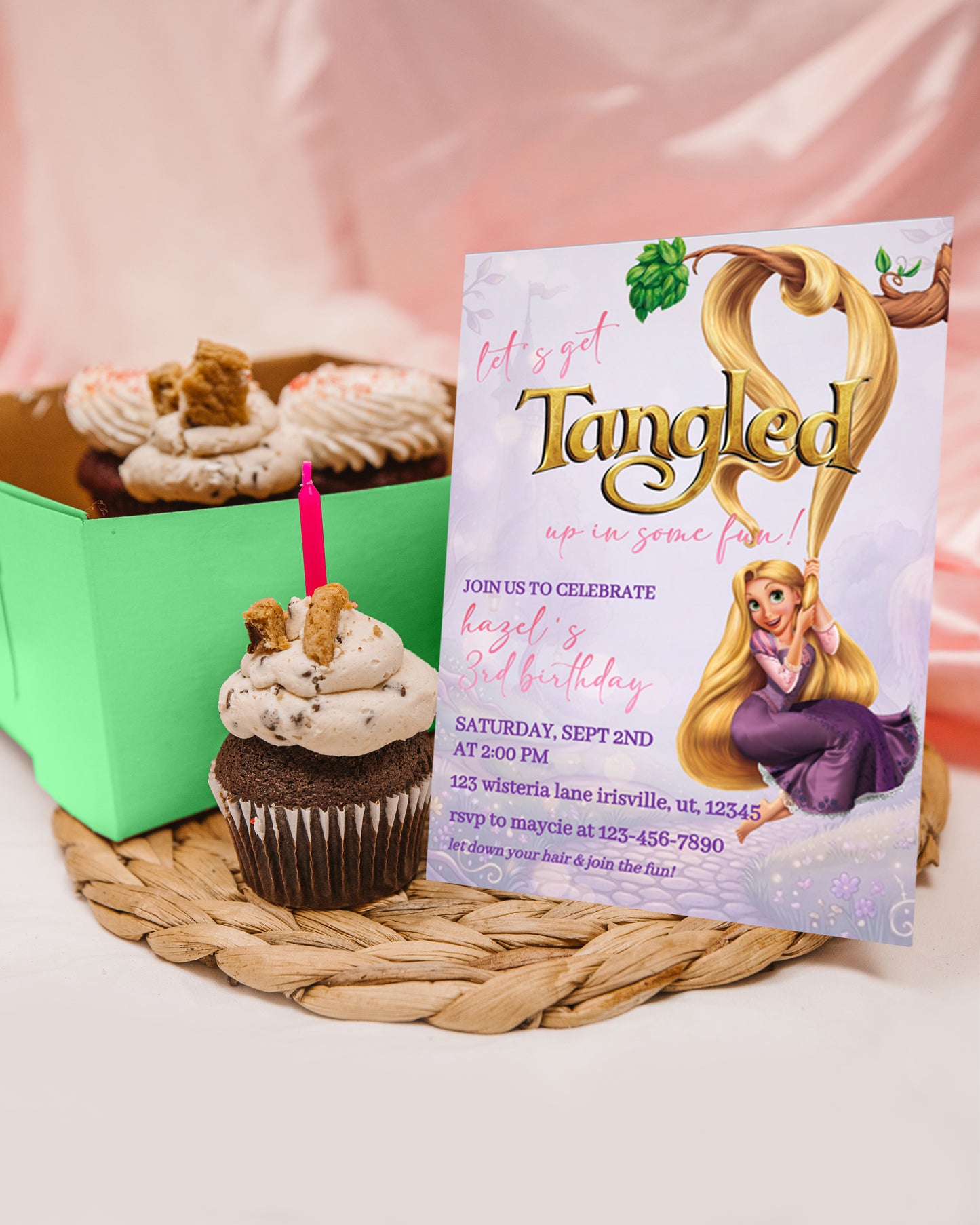 Tangled Rapunzel Birthday Invitation | Princess Birthday Invite