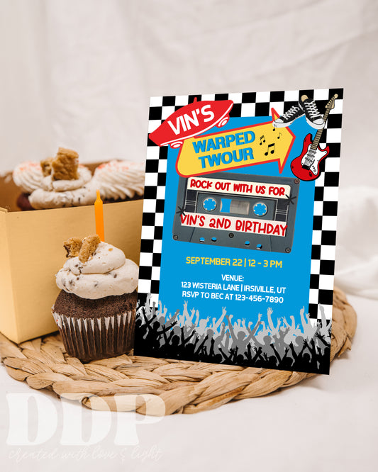 Warped Tour Birthday Party Invitation | Warped Two-ur Birthday Invitation