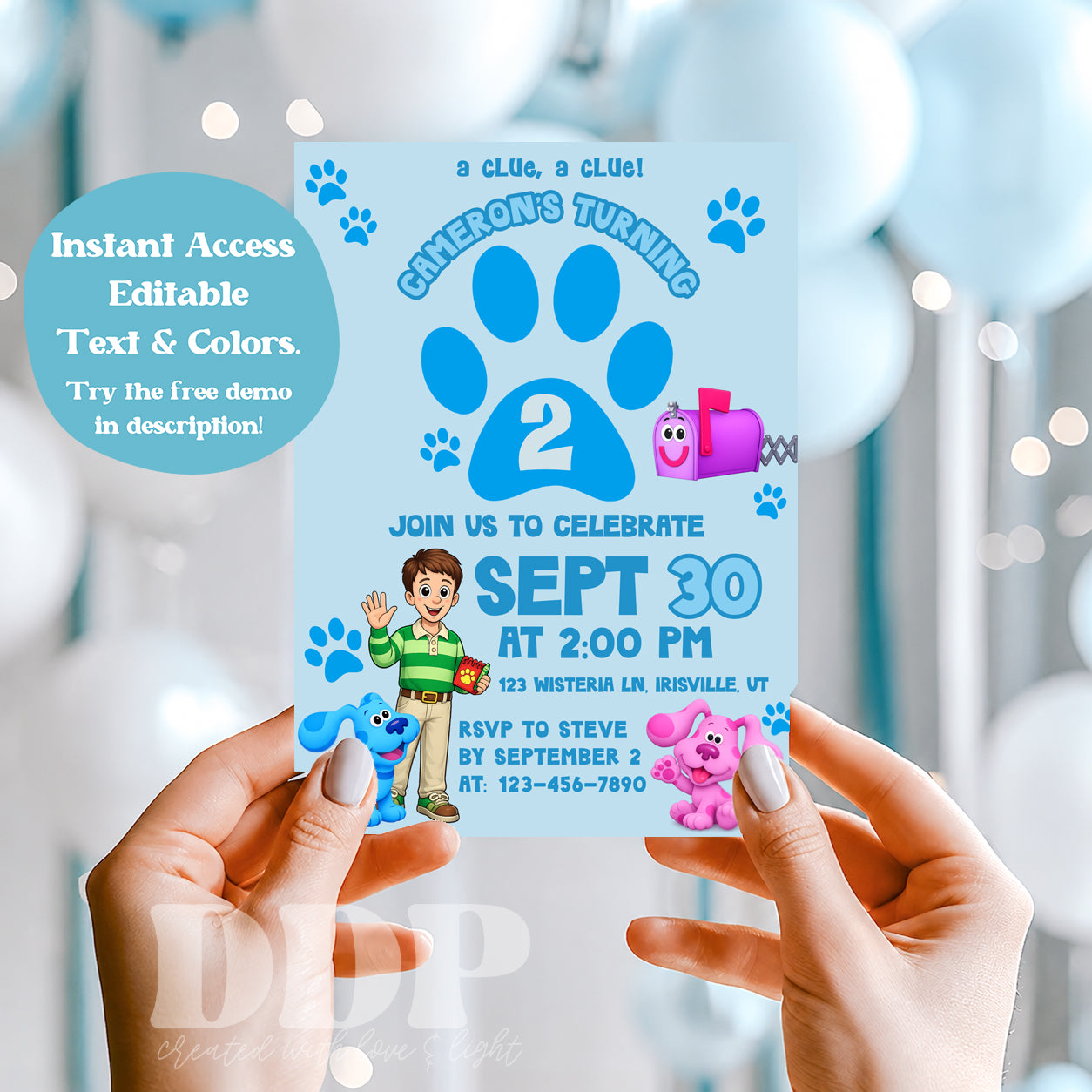 Blue's Clues Birthday Invitation | Blue's Clues ANY AGE Birthday Invite | A Clue A Clue Themed Birthday (Digital Download)