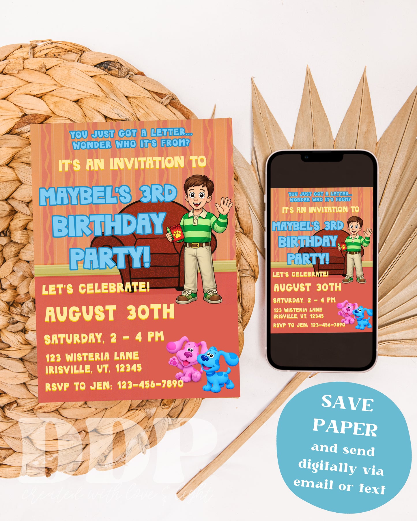 Blue's Clues Birthday Invitation | Blue's Clues ANY AGE Birthday Invite (Digital Download)