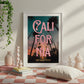 California: The Golden State Art Print | Palm Tree Silhouette Travel Poster | Digital Wall Art