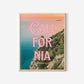 California: The Golden State Art Print | Ocean Cliffs Travel Poster | Digital Wall Art