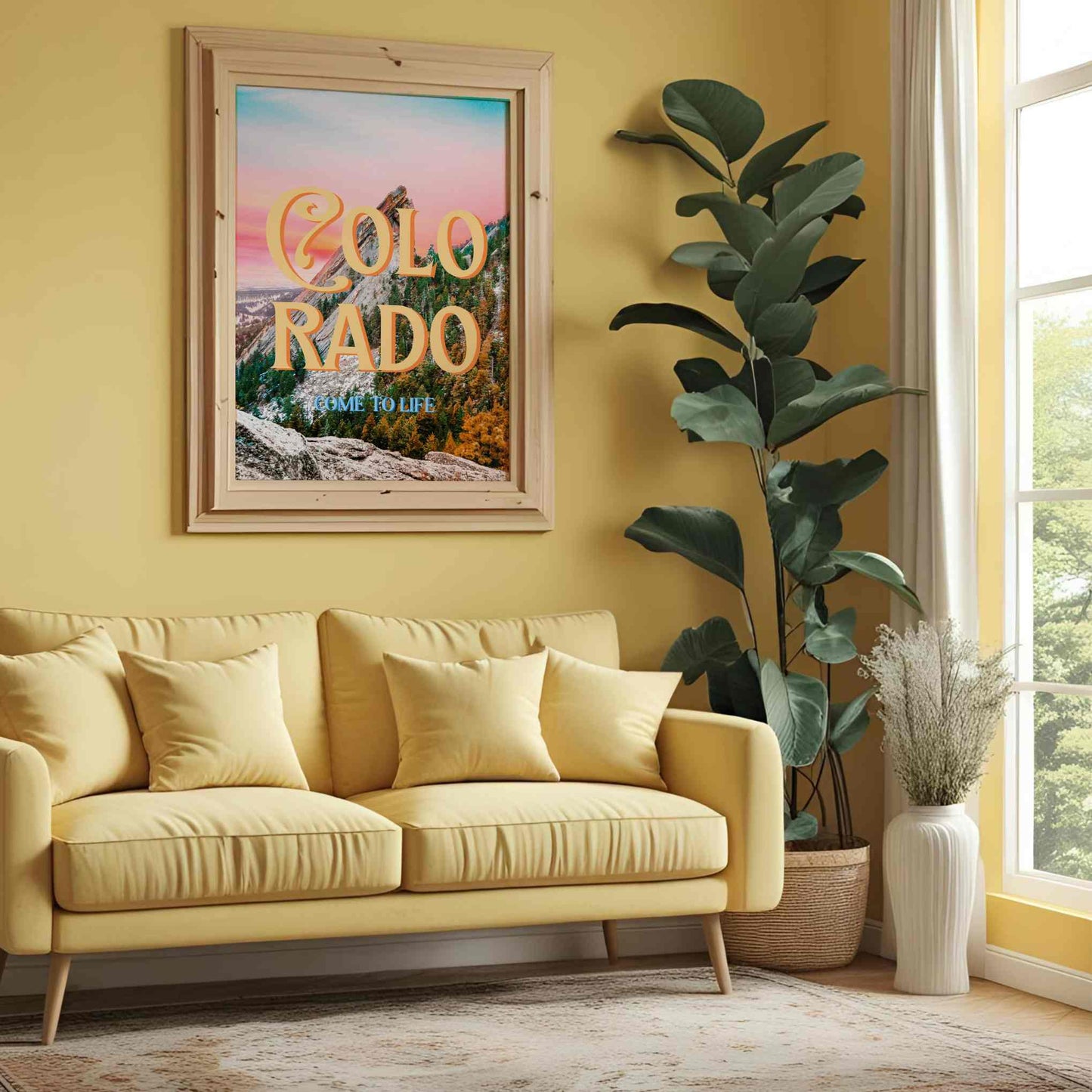 Colorado State Art Print | Colorful Colorado Mountain Travel Poster | Digital Wall Art