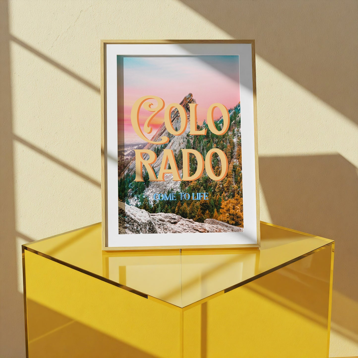 Colorado State Art Print | Colorful Colorado Mountain Travel Poster | Digital Wall Art