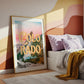 Colorado State Art Print | Colorful Colorado Mountain Travel Poster | Digital Wall Art