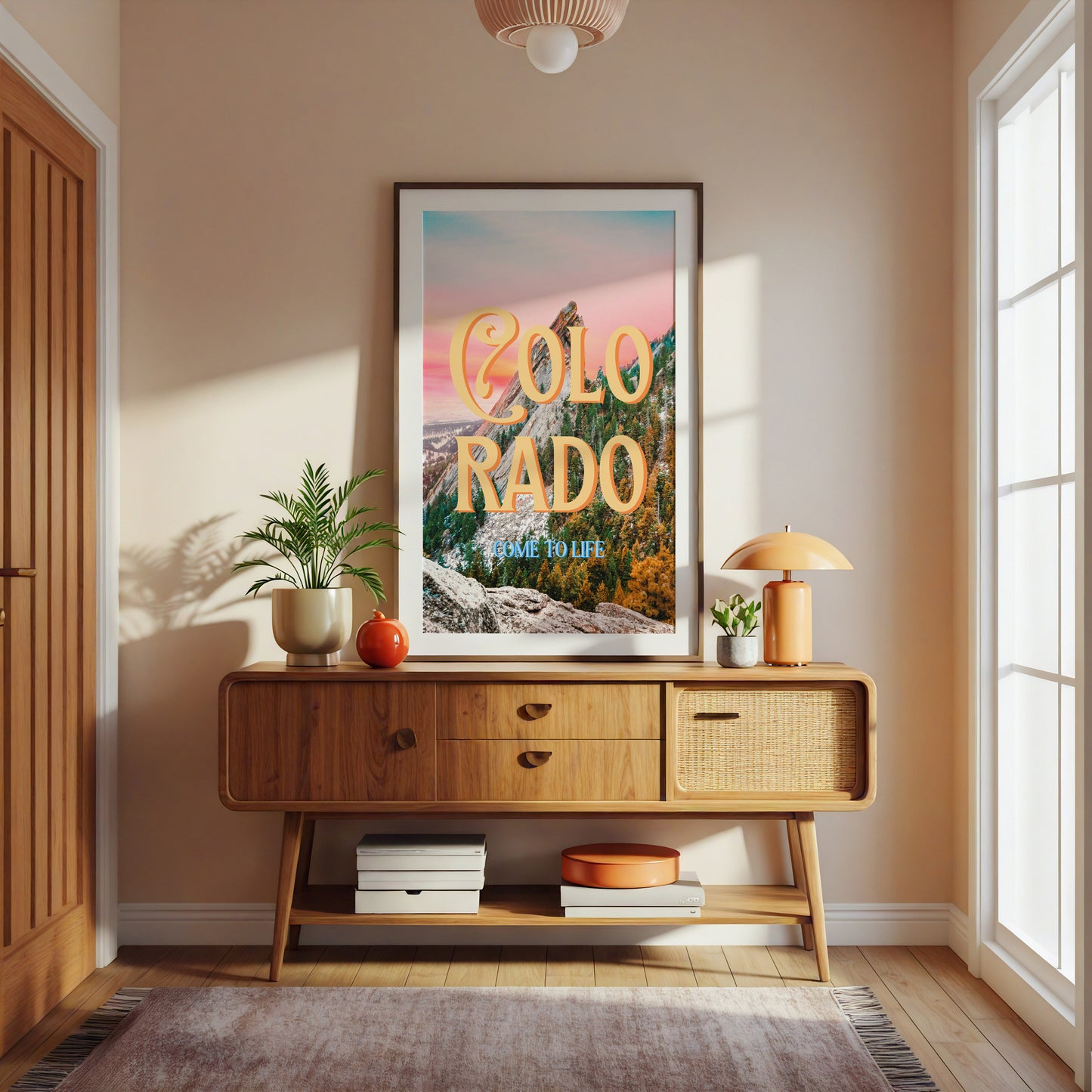 Colorado State Art Print | Colorful Colorado Mountain Travel Poster | Digital Wall Art