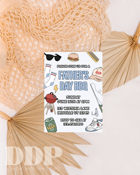 Father's Day Cookout Invitation | Father's Day BBQ Invite | Father's Day Barbecue Invite | Father's Day Celebration