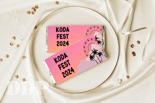 Music Festival Chocolate Bar Label | CUSTOM FEST VIP Concert Pass Party Decor | Kidchella Birthday Party Candy Wrapper