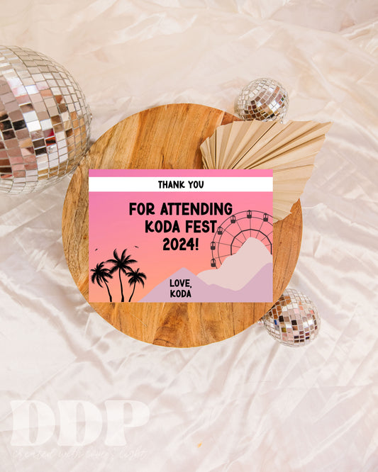 Music Festival Thank You Cards | KidChella Birthday Thank You