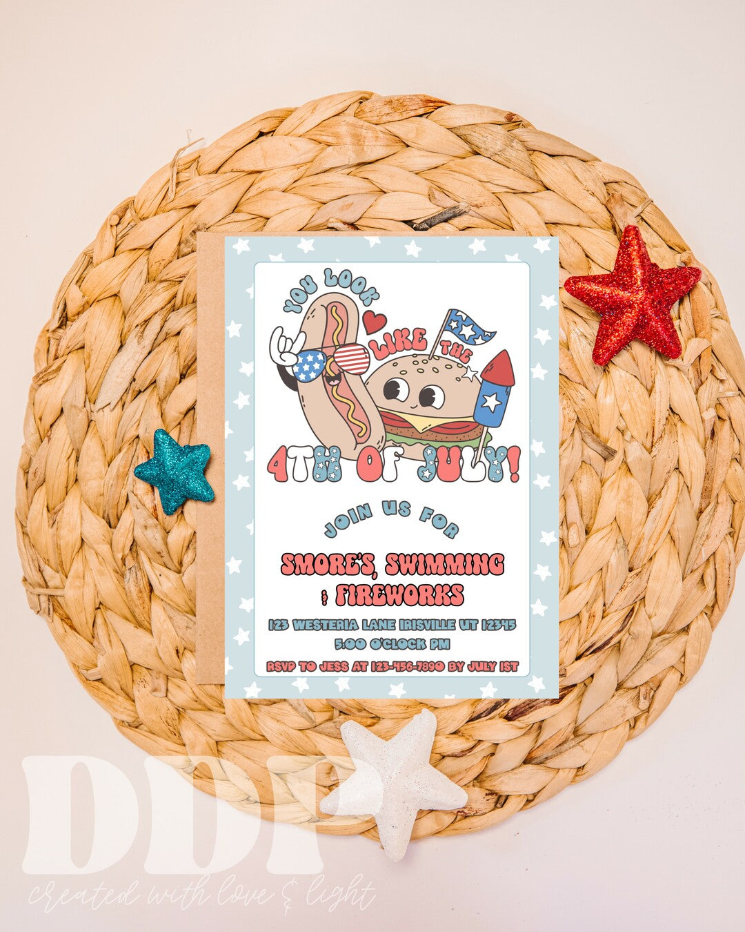 4th of July Party Invitation | Independence Day Party Invite | Labor Day Invite | Patriotic Party Invite | Memorial Day Party Invite