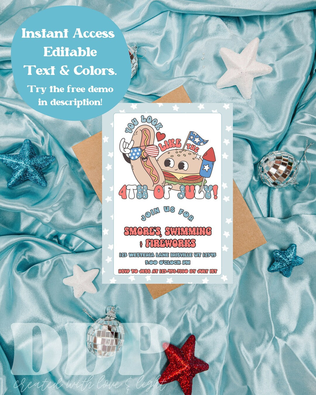 4th of July Party Invitation | Independence Day Party Invite | Labor Day Invite | Patriotic Party Invite | Memorial Day Party Invite