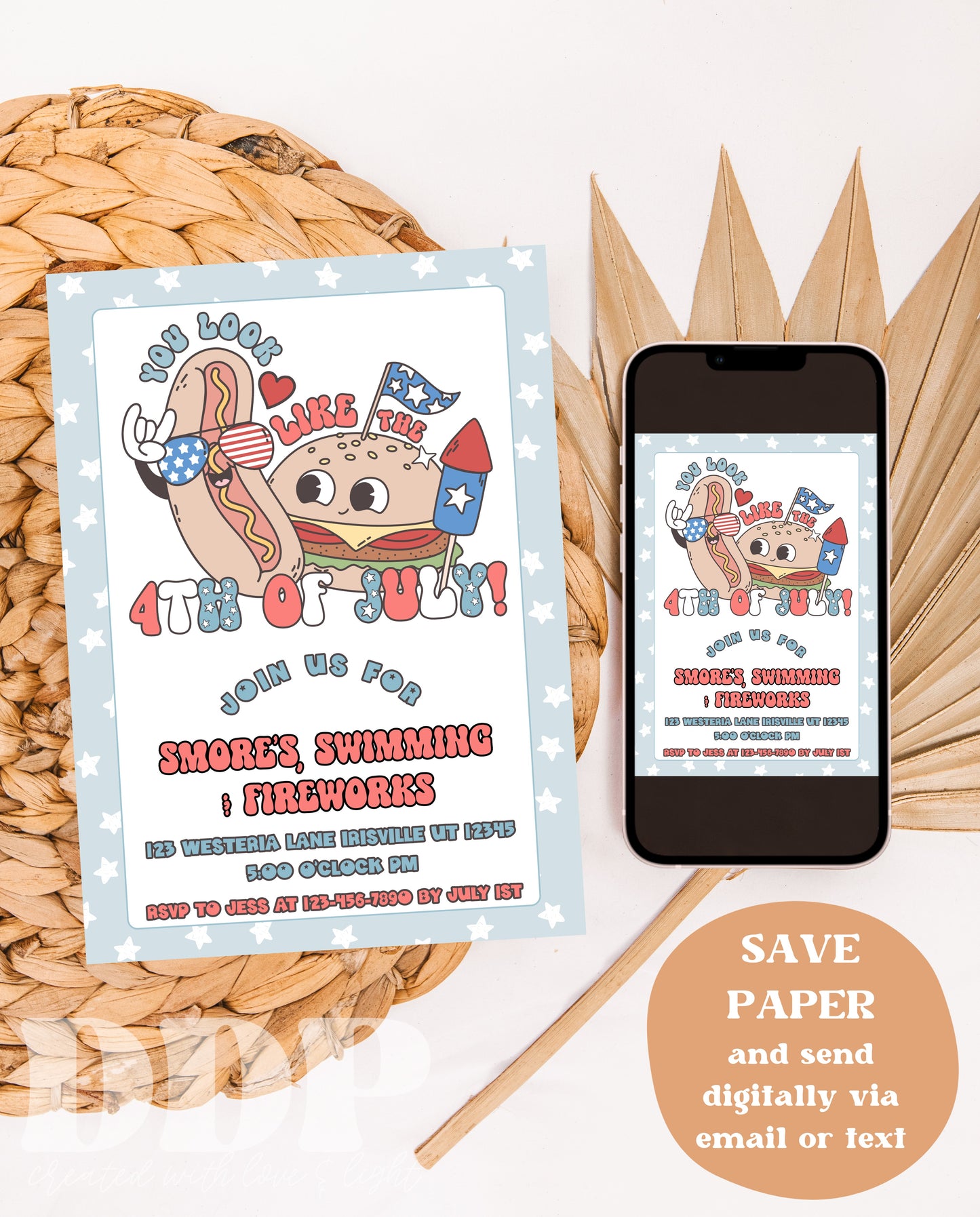 4th of July Party Invitation | Independence Day Party Invite | Labor Day Invite | Patriotic Party Invite | Memorial Day Party Invite