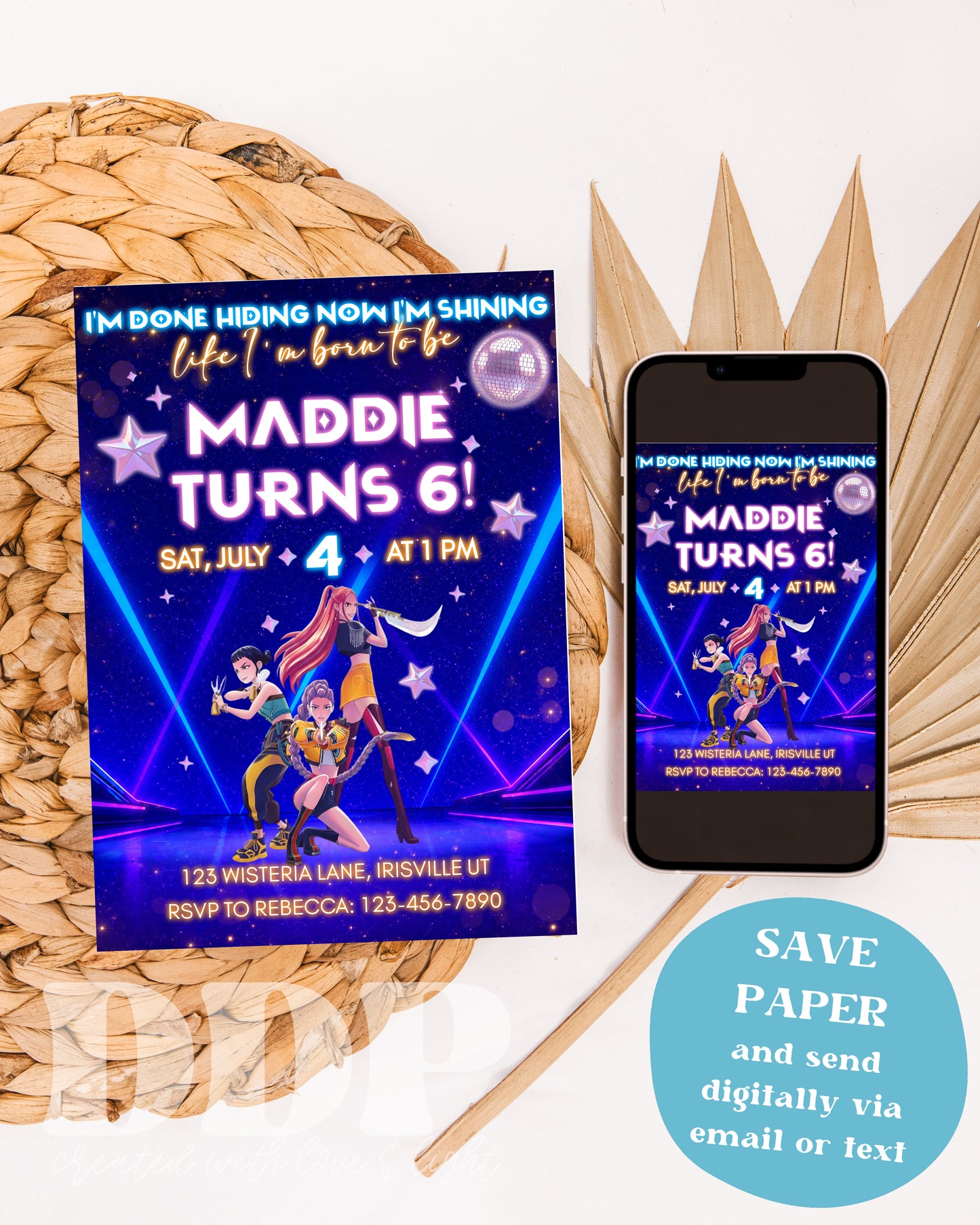 KPOP Demon Hunters Birthday Invitation | HunterX ANY AGE Birthday Invite | KPOP Themed Birthday