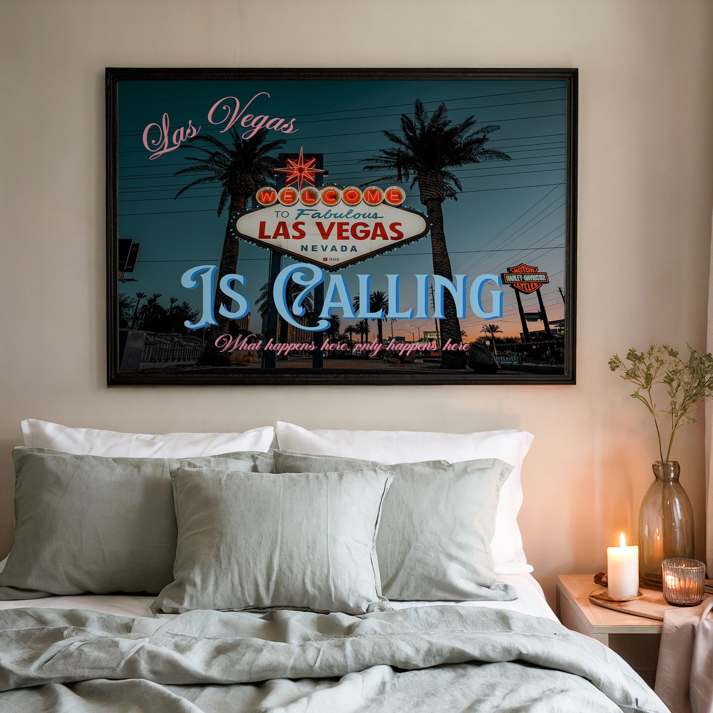 Las Vegas is Calling Art Print | Nevada Travel Poster | Digital Wall Art