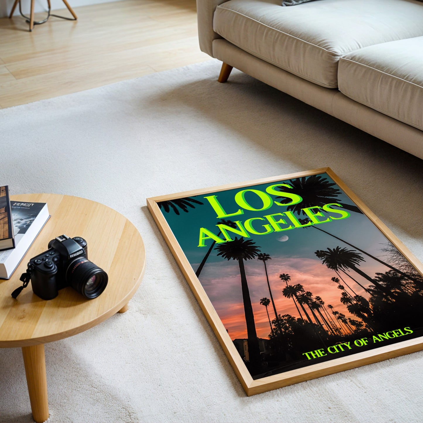 Los Angeles: The City of Angels Art Print | Palm Tree Silhouette Travel Poster | Digital Wall Art