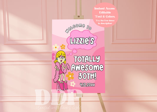 Lizzie McGuire Inspired Birthday Party Welcome Sign | Lizzie Themed Party Welcome Sign | Lizzie Sign