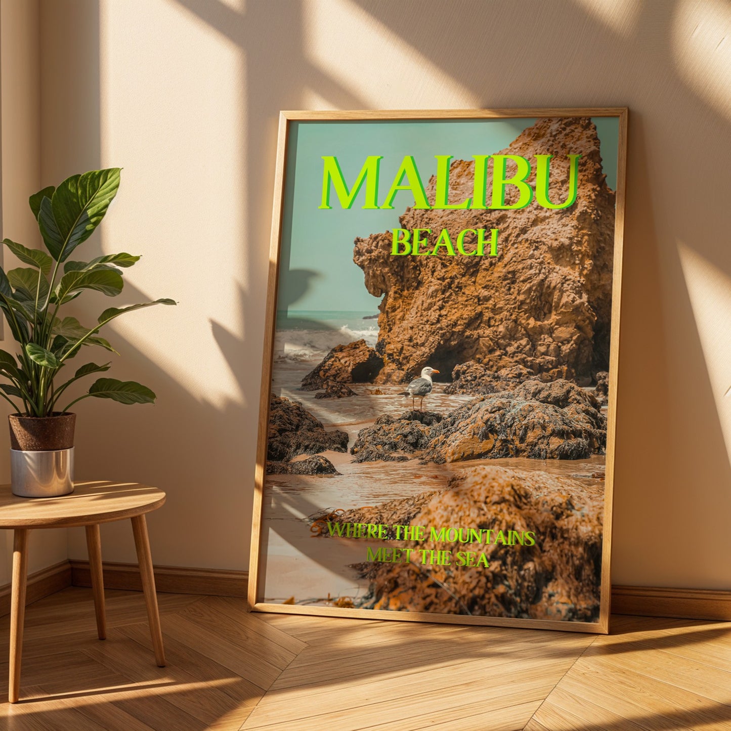 Malibu Art Print | California Travel Poster | Malibu Beach Postcard Art | Digital Wall Art