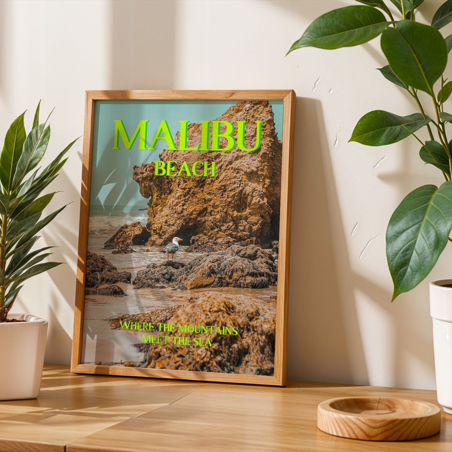 Malibu Art Print | California Travel Poster | Malibu Beach Postcard Art | Digital Wall Art