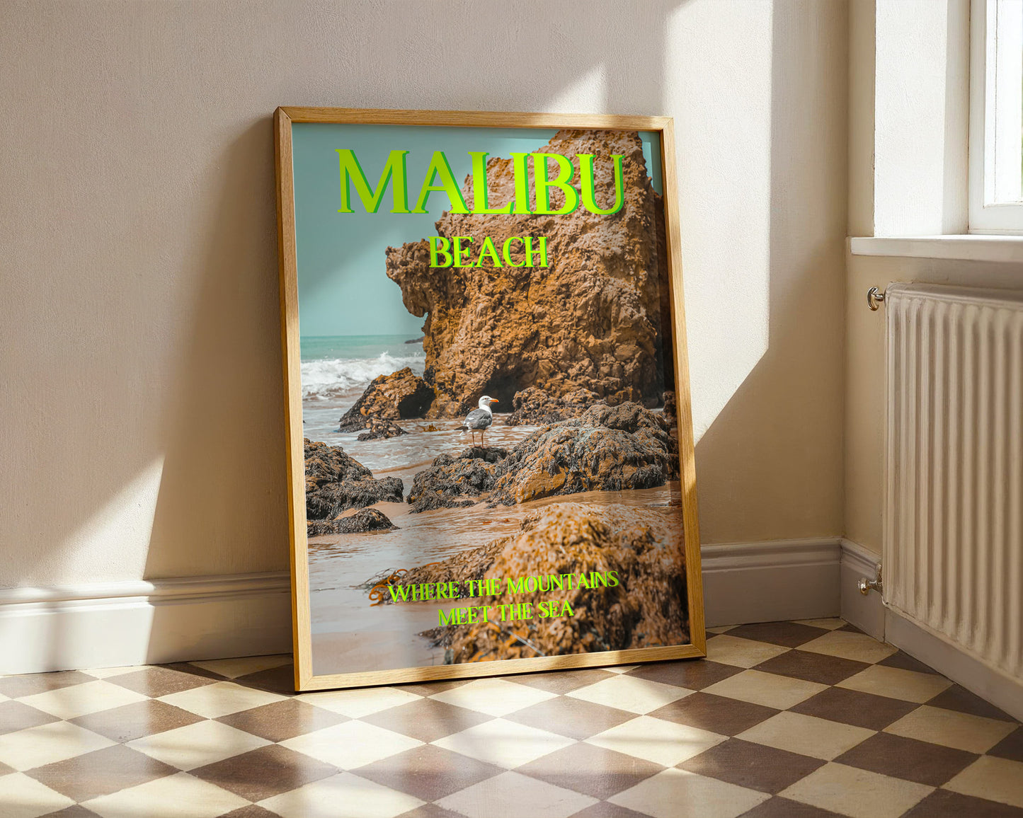 Malibu Art Print | California Travel Poster | Malibu Beach Postcard Art | Digital Wall Art