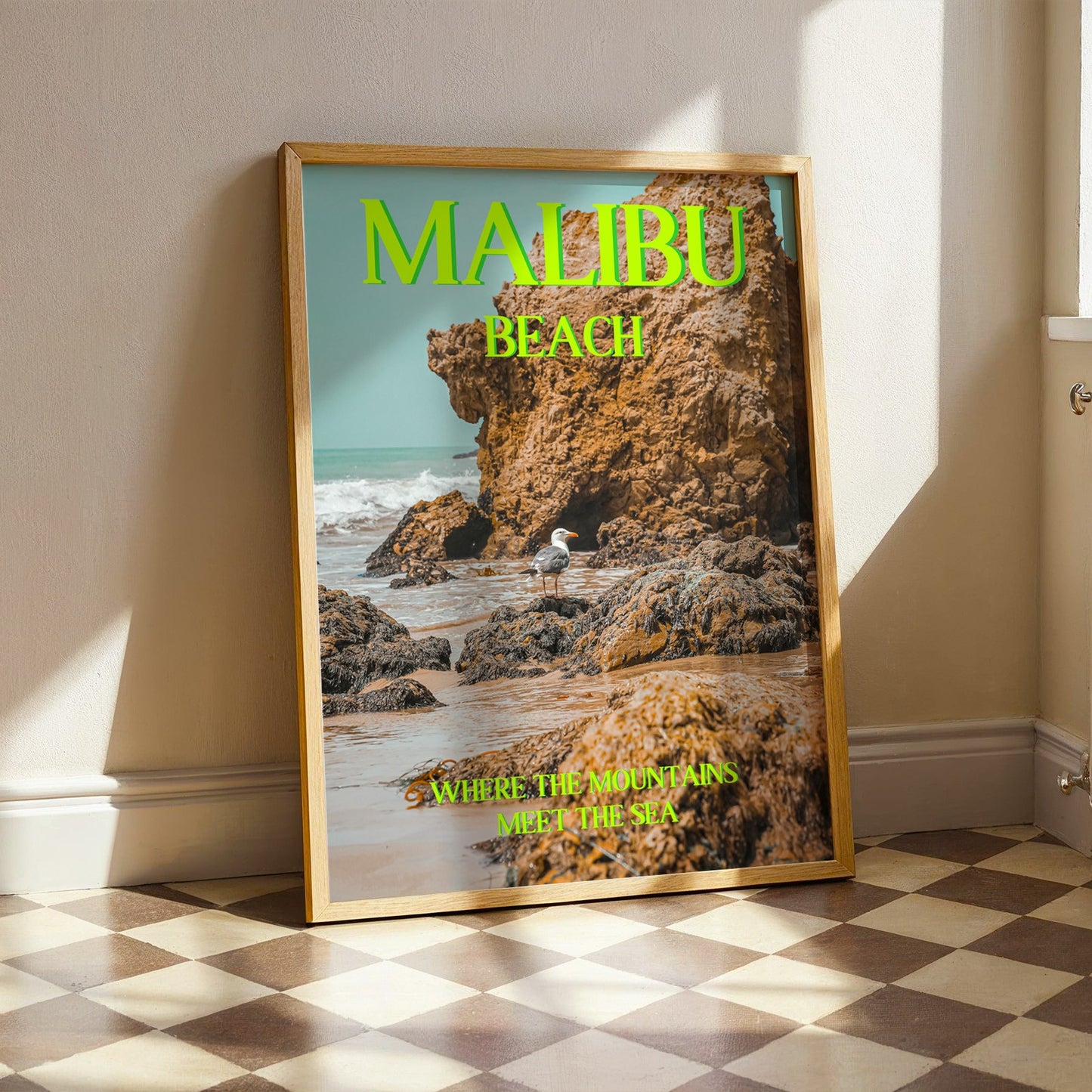 Malibu Art Print | California Travel Poster | Malibu Beach Postcard Art | Digital Wall Art