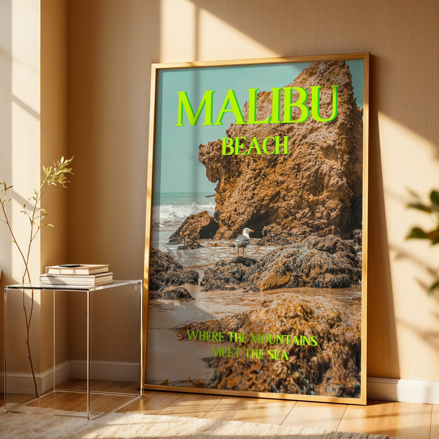 Malibu Art Print | California Travel Poster | Malibu Beach Postcard Art | Digital Wall Art