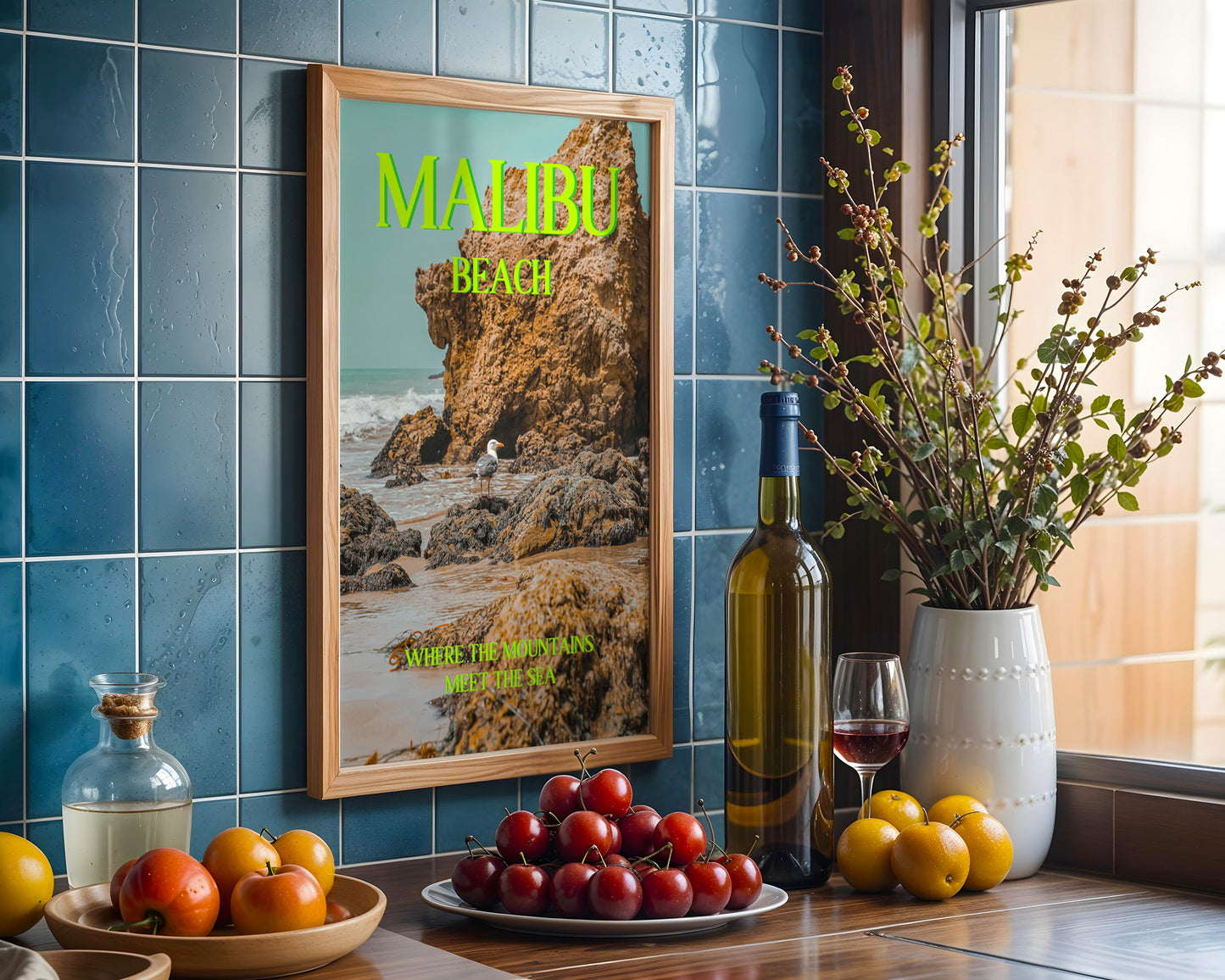 Malibu Art Print | California Travel Poster | Malibu Beach Postcard Art | Digital Wall Art
