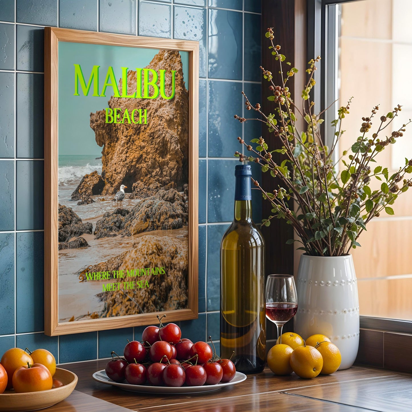 Malibu Art Print | California Travel Poster | Malibu Beach Postcard Art | Digital Wall Art
