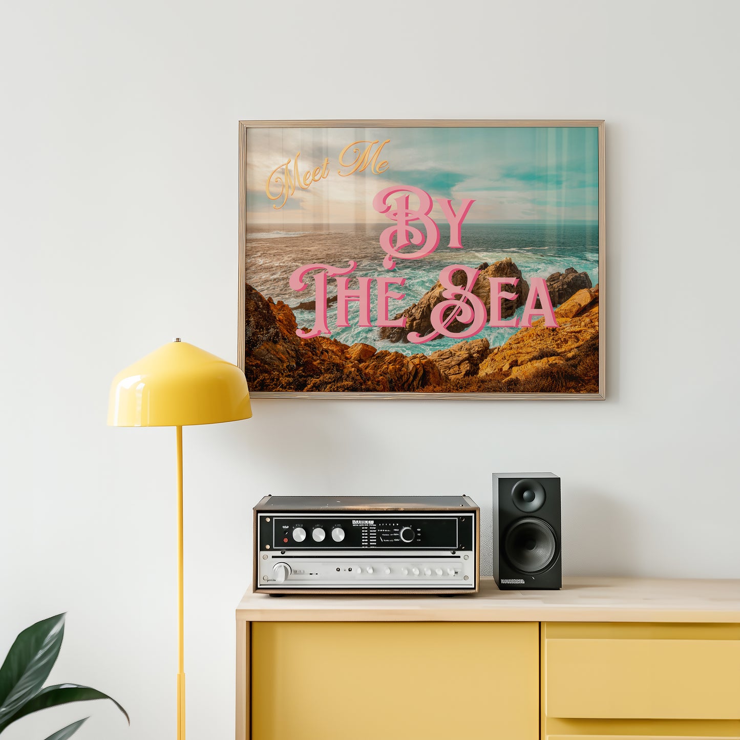 Meet Me By the Sea Postcard Print | Ocean Beach Travel Poster | Digital Wall Art