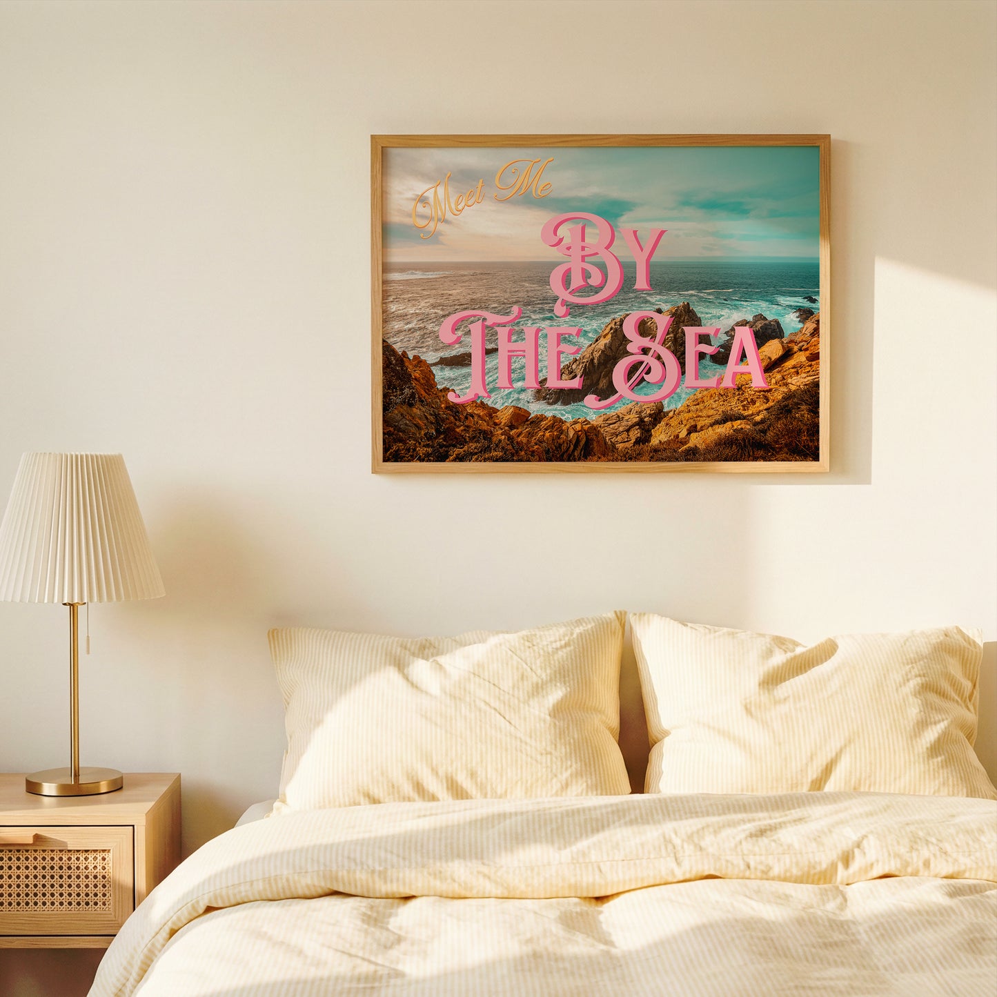 Meet Me By the Sea Postcard Print | Ocean Beach Travel Poster | Digital Wall Art