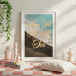 Meet Me By the Sea Print | Black Sand Beach Travel Poster | Digital Wall Art