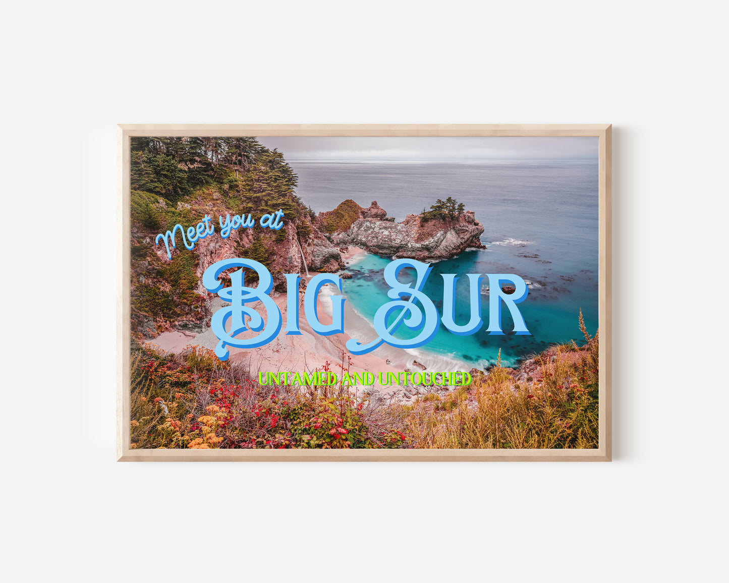 Big Sur Wildflowers Coastal Wall Art | California Ocean Wall Art | Botanical Landscape Art Poster | Digital Wall Art