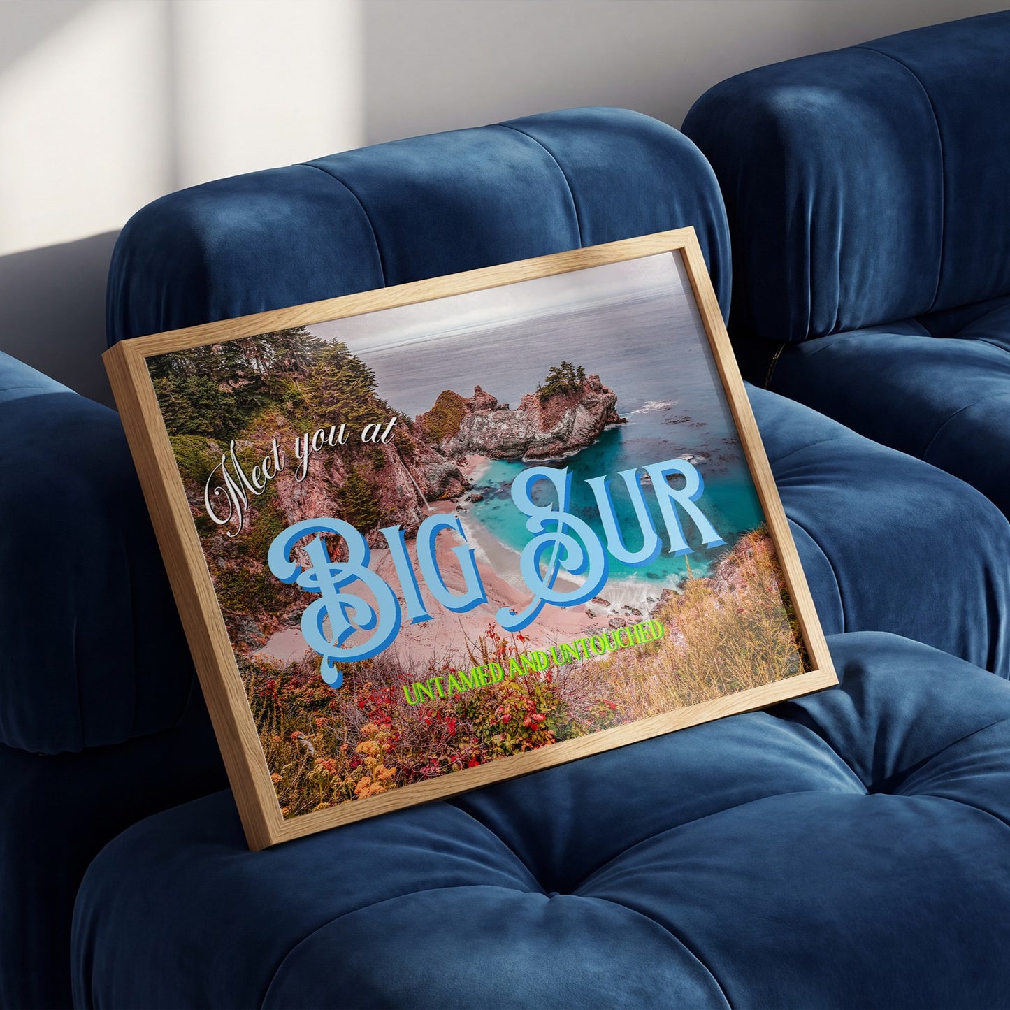 Meet You At Big Sur Wildflowers Coastal Wall Art | California Ocean Wall Art | Botanical Landscape Art Poster | Digital Wall Art