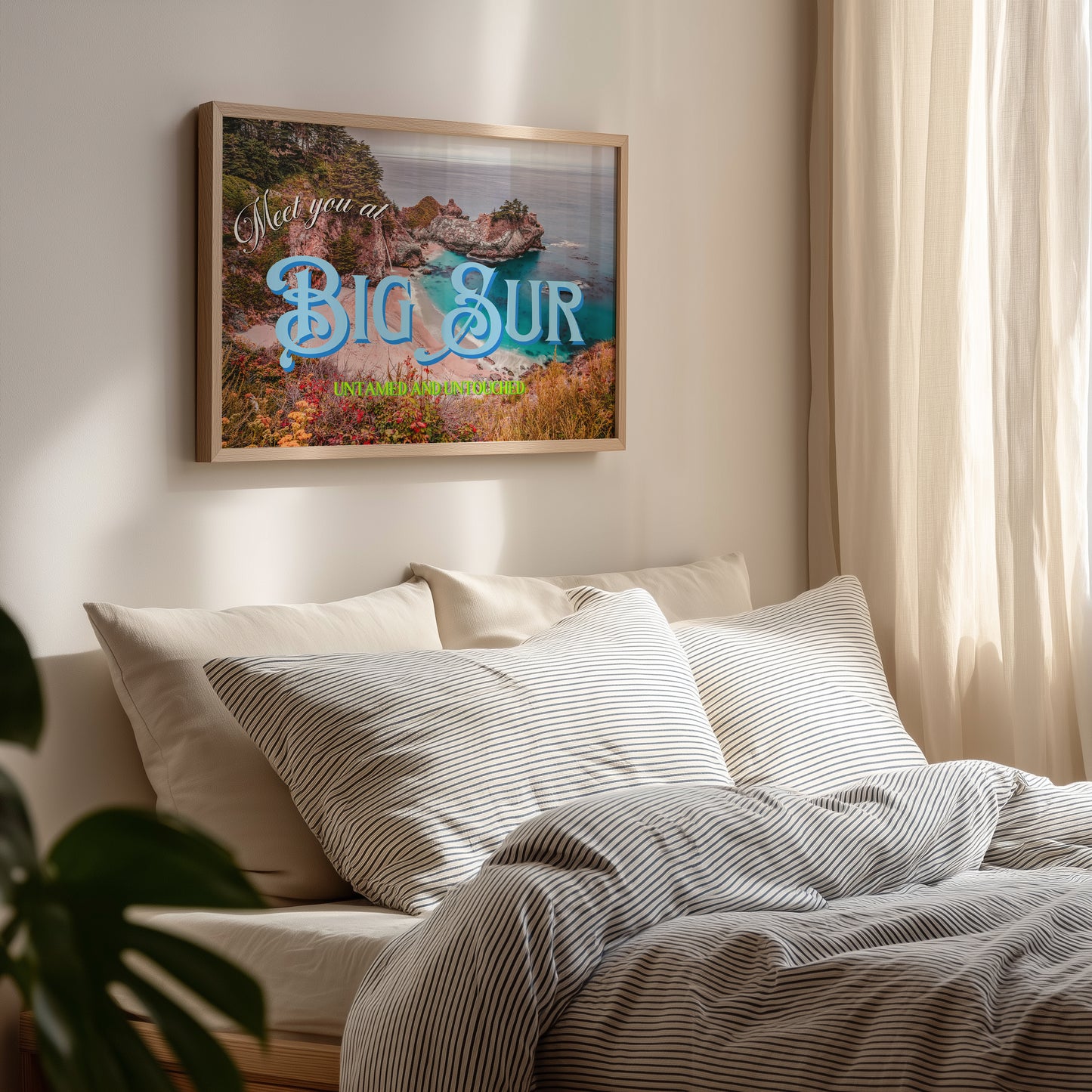 Meet You At Big Sur Wildflowers Coastal Wall Art | California Ocean Wall Art | Botanical Landscape Art Poster | Digital Wall Art