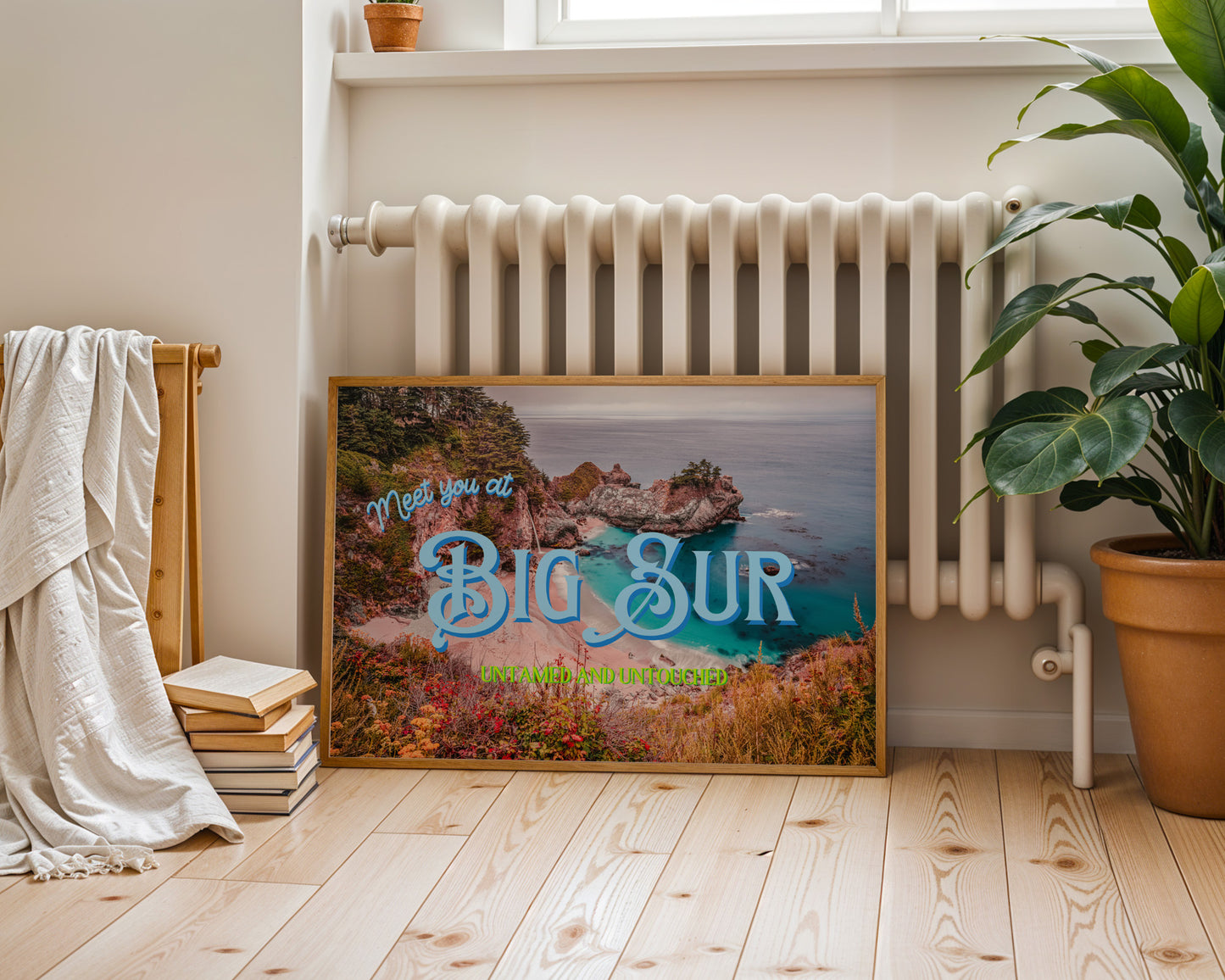 Big Sur Wildflowers Coastal Wall Art | California Ocean Wall Art | Botanical Landscape Art Poster | Digital Wall Art