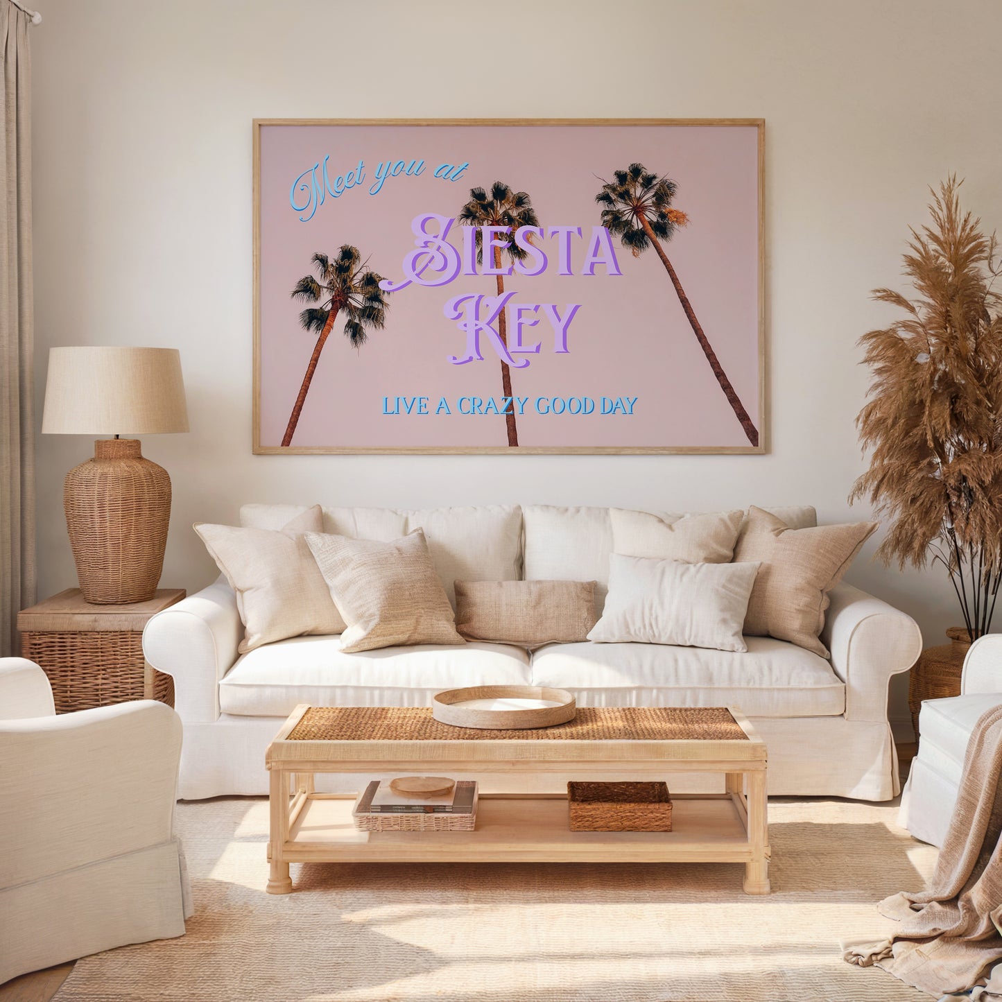 Meet You in Siesta Key Print | Florida Palm Trees Travel Poster | Florida Digital Wall Art