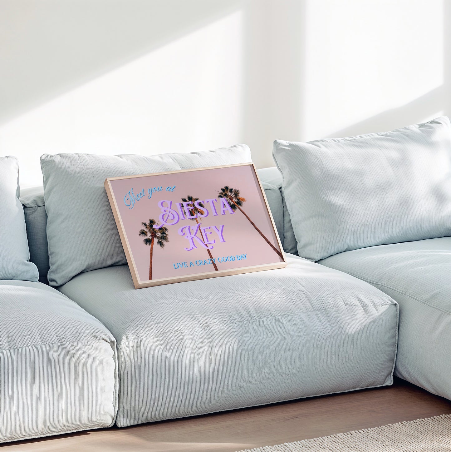 Meet You in Siesta Key Print | Florida Palm Trees Travel Poster | Florida Digital Wall Art